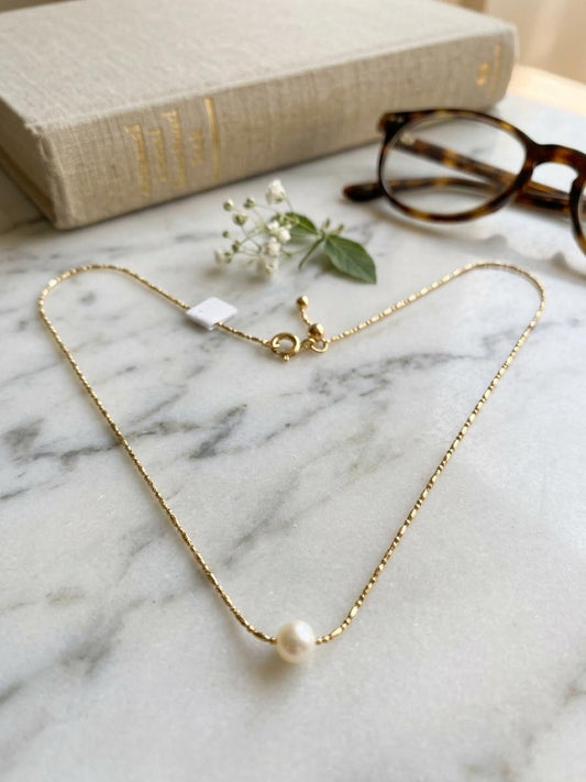 Collar con perla blanca - Mondrashop