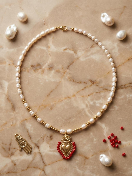 Pulsera con dije de corazón - Mondrashop
