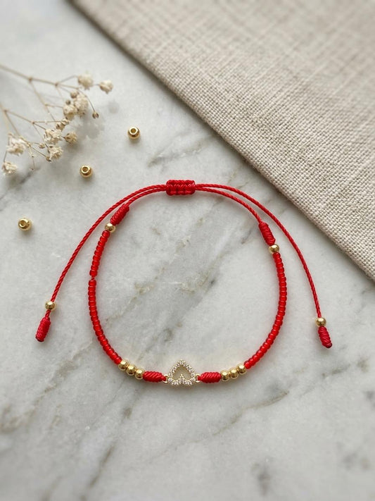 Pulsera de hilo con corazón - Mondrashop