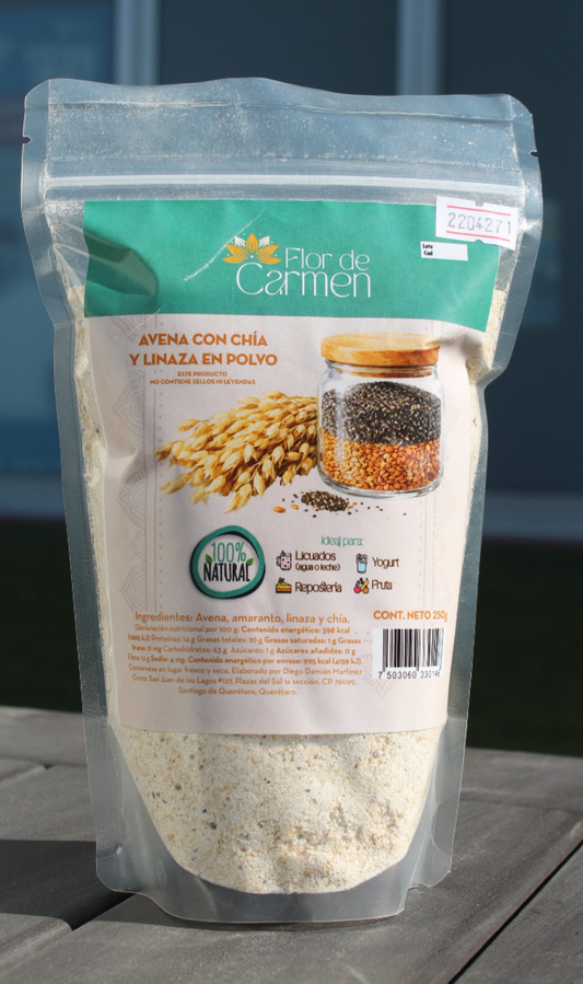 Avena con chia y linaza en polvo - Mondrashop