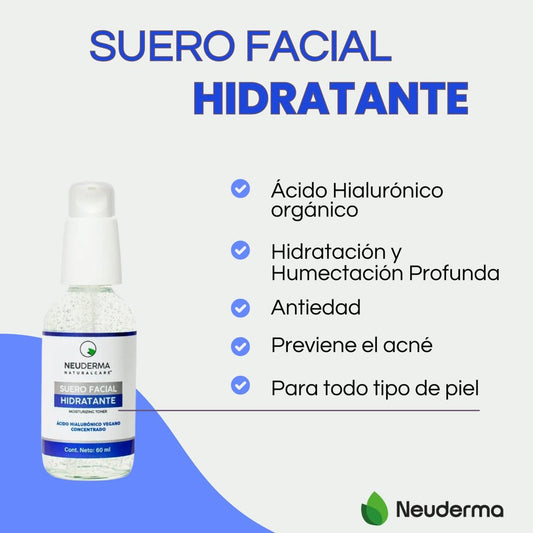 Suero Facial Hidratante Ácido Hialurónico Vegano (60 ml) - Mondrashop