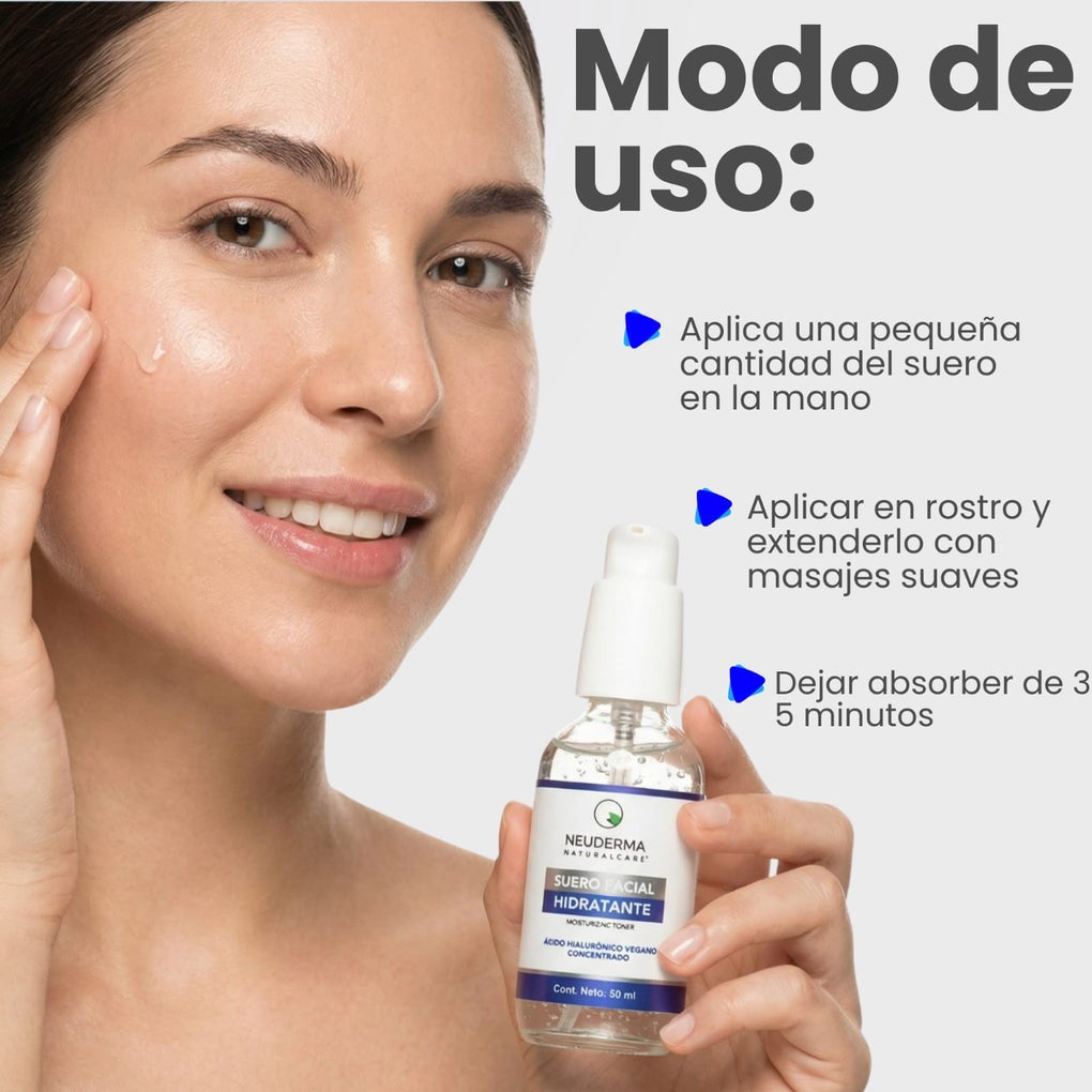 Suero Facial Hidratante Ácido Hialurónico Vegano (60 ml) - Mondrashop