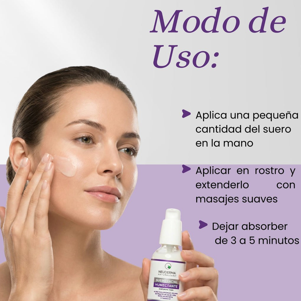 Suero Facial Humectante Ácido Hialurónico Vegano (60 ml) - Mondrashop