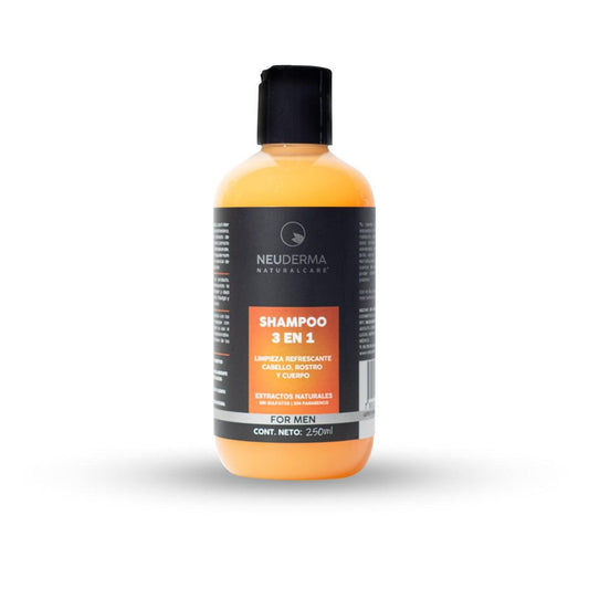 Shampoo 3 en 1 para Hombre con Extracto de Papaya (250 ml) - Mondrashop